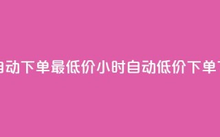 24小时自动下单最低价(24小时自动低价下单)