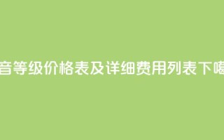 抖音等级价格表及详细费用列表