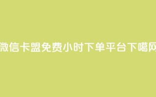 微信卡盟 - dy免费24小时下单平台