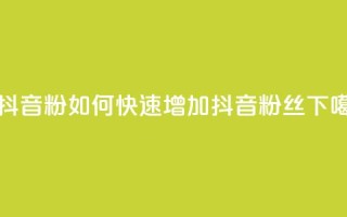 刷抖音粉(如何快速增加抖音粉丝)