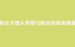 卡盟头条粉丝 - 卡盟头条吸引粉丝的新策略揭秘~