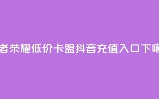 王者荣耀低价卡盟 - 抖音ios充值入口