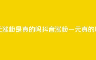 抖音一元涨粉是真的吗 - 抖音涨粉一元真的吗？~