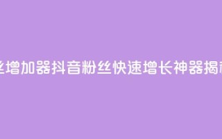 抖音粉丝增加器 - 抖音粉丝快速增长神器揭秘~
