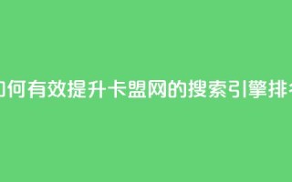 807卡盟网 - 如何有效提升807卡盟网的搜索引擎排名！