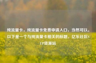 纯流量卡，纯流量卡免费申请入口，当然可以。以下是一个与纯流量卡相关的标题，亿乐社区SUP货源站