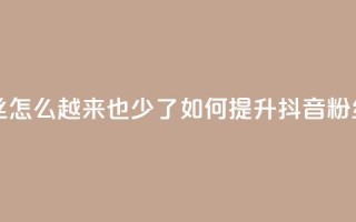 抖音有效粉丝怎么越来也少了 - 如何提升抖音粉丝数量？~