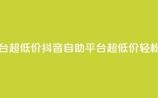 抖音业务低价自助平台超低价 - 抖音自助平台超低价，轻松优化你的业务~