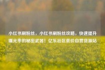 小红书刷粉丝，小红书刷粉丝攻略，快速提升曝光率的秘密武器！亿乐社区低价自营货源站