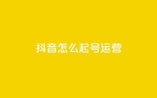 抖音怎么起号运营,qq业务平台网站 - ks接码平台 - 卡盟ks在线自助下单低价