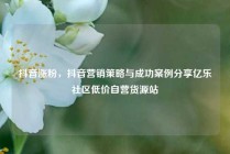 抖音涨粉，抖音营销策略与成功案例分享亿乐社区低价自营货源站