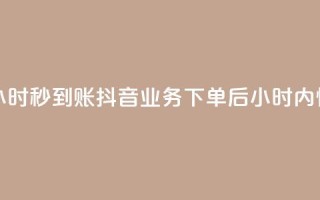 抖音业务下单24小时秒到账 - 抖音业务下单后24小时内快速到账！