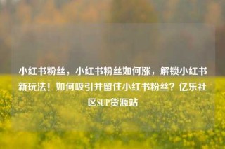 小红书粉丝，小红书粉丝如何涨，解锁小红书新玩法！如何吸引并留住小红书粉丝？亿乐社区SUP货源站