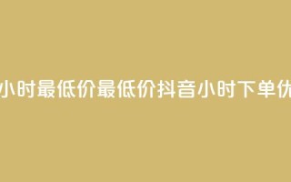 抖音下单24小时最低价 - 最低价抖音24小时下单优惠！