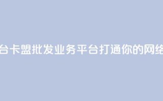 卡盟批发qq业务平台 - 卡盟批发QQ业务平台：打通你的网络销售渠道~