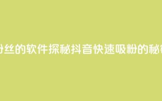 抖音免获得粉丝的软件 - 探秘抖音快速吸粉的秘密工具!