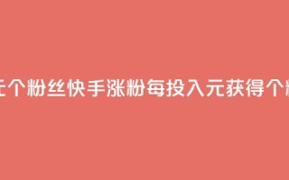 快手涨粉1元100个粉丝 - 快手涨粉每投入1元获得100个粉丝!