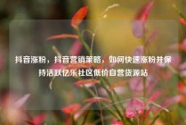 抖音涨粉，抖音营销策略，如何快速涨粉并保持活跃亿乐社区低价自营货源站