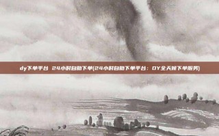 dy下单平台 24小时自助下单(24小时自助下单平台：DY全天候下单服务)