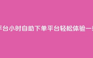 自助下单24小时平台(24小时自助下单平台，轻松体验一站式服务)