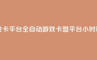 游戏卡盟24小时自动发卡平台 - 全自动游戏卡盟平台 24小时秒速发卡服务!