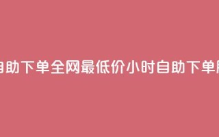 全网最低24小时自助下单 - 全网最低价24小时自助下单服务上线!