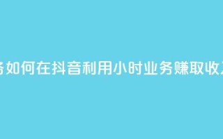 抖音24h业务 - 如何在抖音利用24小时业务赚取收入！