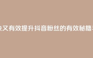 抖音怎么涨粉又快又有效 - 提升抖音粉丝的有效秘籍与快速技巧!