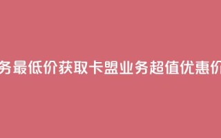 卡盟qq业务最低价 - 获取卡盟QQ业务超值优惠价！