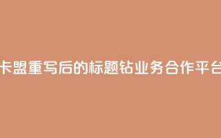 qq钻业务卡盟 - 重写后的标题：QQ钻业务合作平台！