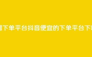 全网下单平台抖音 - ks便宜的下单平台
