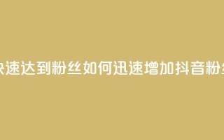 抖音如何快速达到1000粉丝 - 如何迅速增加抖音粉丝至1000！