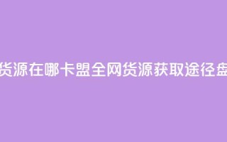 卡盟全网货源在哪 - 卡盟全网货源获取途径盘点！