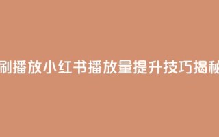 小红书刷播放 - 小红书播放量提升技巧揭秘！