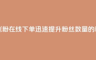 在线下单涨粉 - 在线下单迅速提升粉丝数量的秘诀！