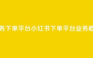 小红书业务下单平台 - 小红书下单平台业务概况！