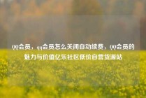 QQ会员，qq会员怎么关闭自动续费，QQ会员的魅力与价值亿乐社区低价自营货源站