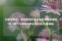 抖音买粉丝，如何利用抖音平台购买和管理粉丝，技巧与策略分析亿乐社区SUP货源站