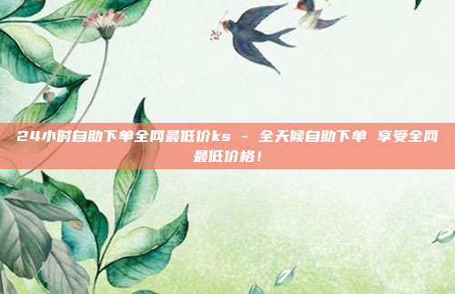 24小时自助下单全网最低价ks - 全天候自助下单 享受全网最低价格！  第1张