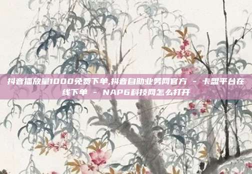 抖音播放量1000免费下单,抖音自助业务网官方 - 卡盟平台在线下单 NAP6科技网怎么打开  第1张