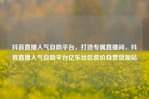 抖音直播人气自助平台，打造专属直播间	，抖音直播人气自助平台亿乐社区低价自营货源站  第1张