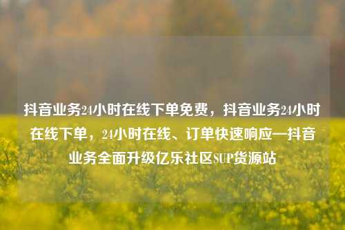 抖音业务24小时在线下单免费，抖音业务24小时在线下单，24小时在线、订单快速响应—抖音业务全面升级亿乐社区SUP货源站  第1张