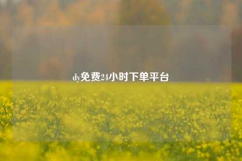 dy免费24小时下单平台  第1张