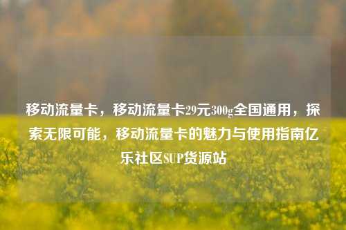 移动流量卡，移动流量卡29元300g全国通用，探索无限可能，移动流量卡的魅力与使用指南亿乐社区SUP货源站  第1张