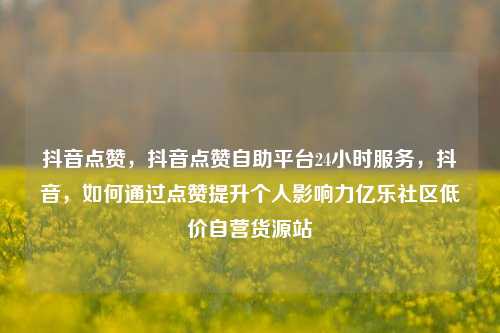 抖音点赞，抖音点赞自助平台24小时服务，抖音，如何通过点赞提升个人影响力亿乐社区低价自营货源站  第1张