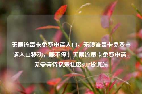 无限流量卡免费申请入口，无限流量卡免费申请入口移动	，赚不停！无限流量卡免费申请，无需等待亿乐社区SUP货源站  第1张