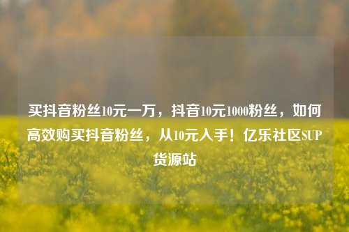 买抖音粉丝10元一万，抖音10元1000粉丝，如何高效购买抖音粉丝	，从10元入手！亿乐社区SUP货源站  第1张
