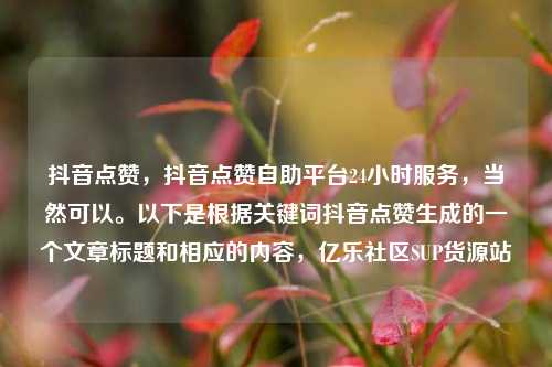 抖音点赞	，抖音点赞自助平台24小时服务，当然可以。以下是根据关键词抖音点赞生成的一个文章标题和相应的内容，亿乐社区SUP货源站  第1张