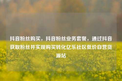 抖音粉丝购买	，抖音粉丝业务套餐，通过抖音获取粉丝并实现购买转化亿乐社区低价自营货源站  第1张