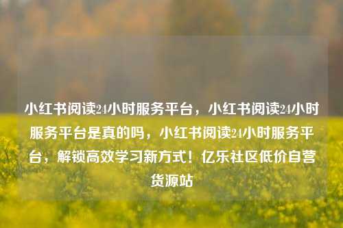 小红书阅读24小时服务平台	，小红书阅读24小时服务平台是真的吗，小红书阅读24小时服务平台，解锁高效学习新方式！亿乐社区低价自营货源站  第1张